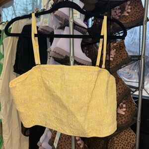 A New Day Yellow Smocked Tank Top